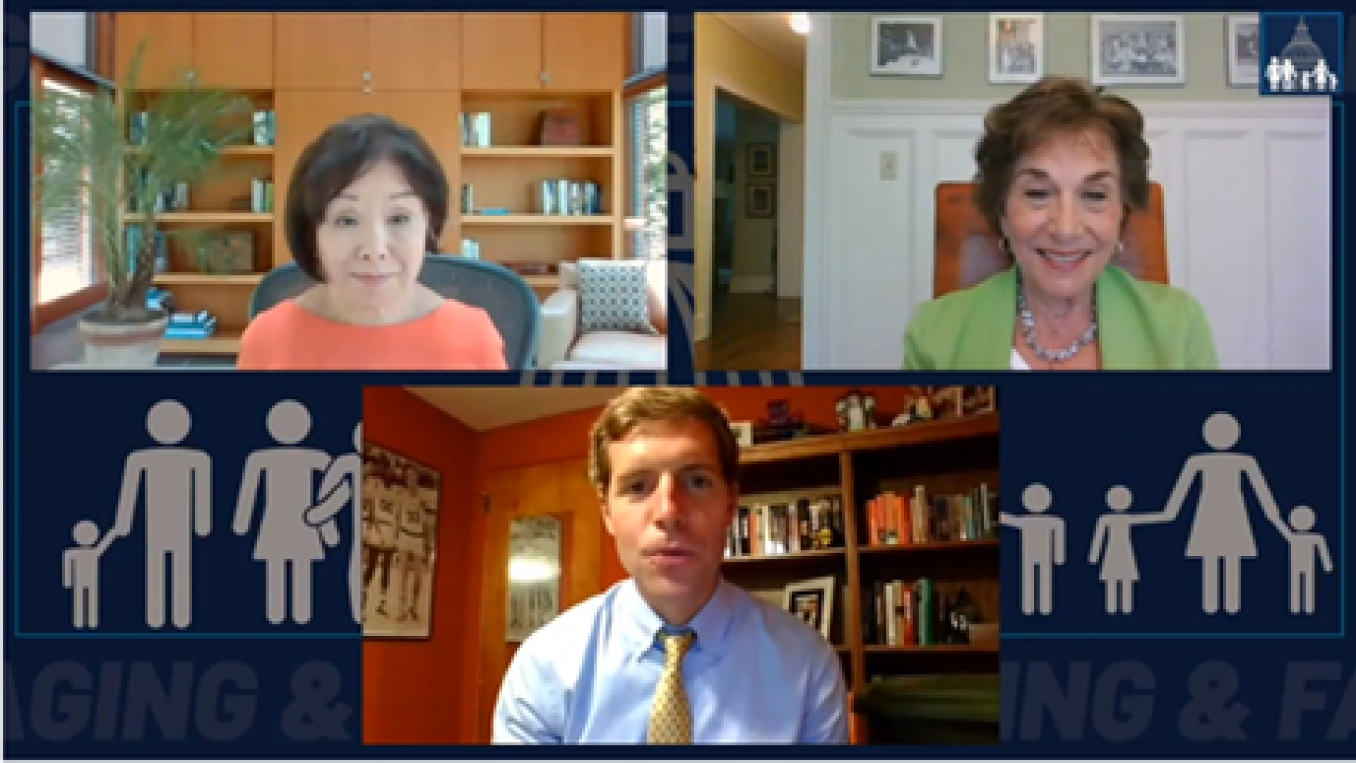 The three co-chairs of the House Democrats' Task Force on Aging and Families